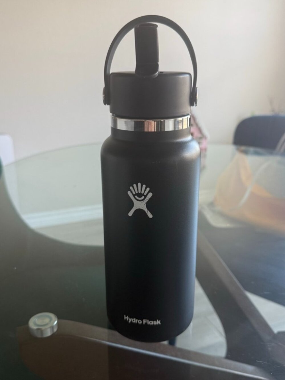 32 oz Hydro Flask Wide Mouth with Straw Lid (Black)